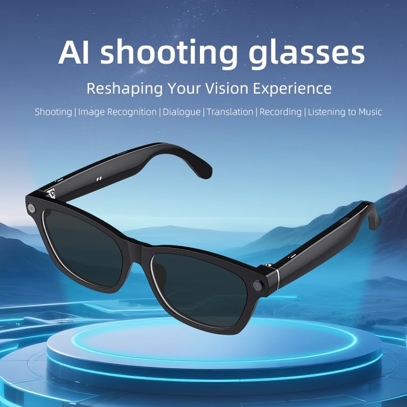 KOIPSSE AI Smart Camera Glasses: HD 1080P Video Recording and Photo Taking, Translation, Assistant Conversation, Suitable for Outdoor and Indoor, Cycling, Hiking Travel (Transparent Anti-Blue Light) - Image 2